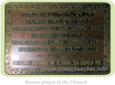 Bronze plaque in the Chancel