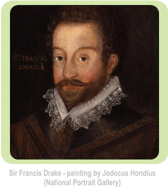 Sir Francis Drake - painting by Jodocus Hondius (National Portrait Gallery)
